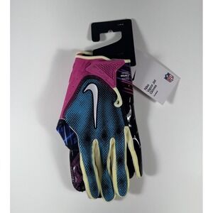 NIKE Vapor Jet 7.0 NFL Receiver Football Gloves Black Blue Pink Men's Sz L *NEW*
